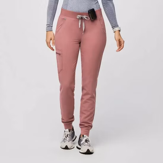 Custom 4 Way Stretch Spandex Stacked Pants Nurses Hospital Uniforms Nursing Scrubs Suit Uniforms Jogger Women Scrub Sets Uniform