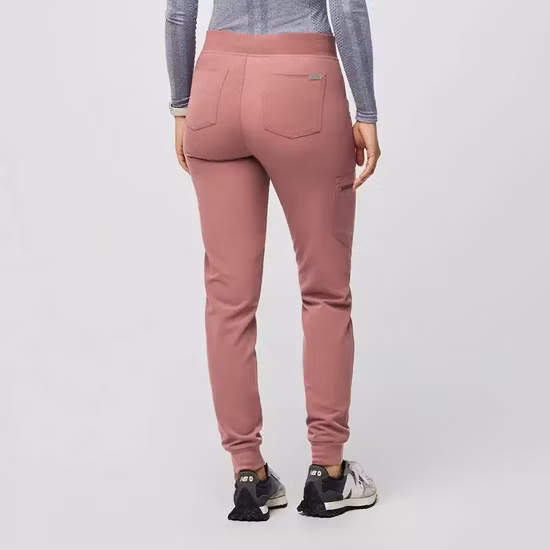 Custom 4 Way Stretch Spandex Stacked Pants Nurses Hospital Uniforms Nursing Scrubs Suit Uniforms Jogger Women Scrub Sets Uniform