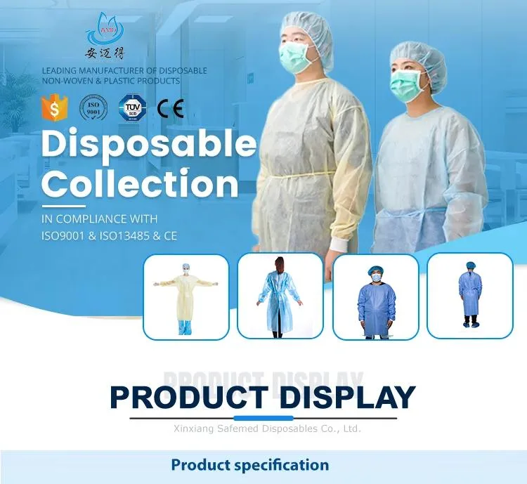 Thin Dental Protective Hospital Patient Gowns Disposable Isolation Clothing PE