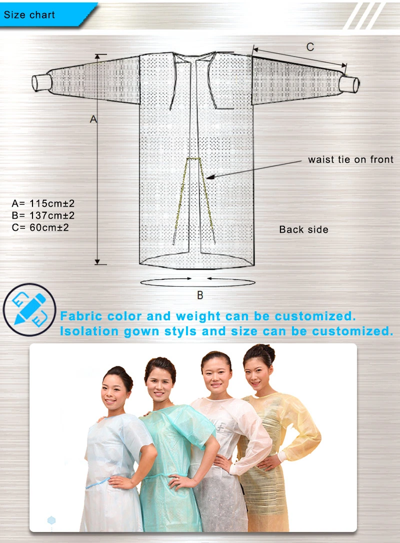 AAMI Standard Level 1/2 Disposable Non-Woven Isolation Gown