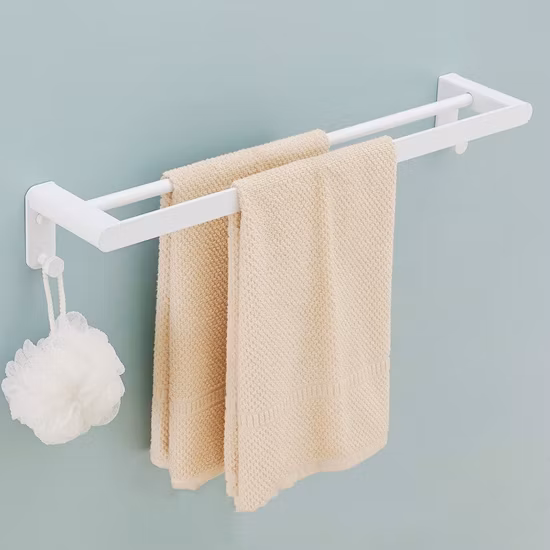 Aluminum White Toilet Brush Holder Paper Holder Robe Hook Towel Rack Bar Stainless Steel Shower Shelf Bathroom Set Accessories