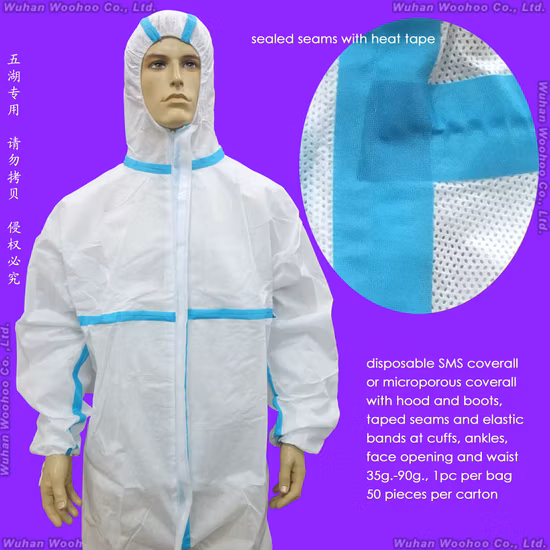 Médical étanche/plastique CPE/Poly/PE/Scrub/Opération/PP/SMS Robe chirurgicale d'isolation de protection jetable non tissée pour médecin/chirurgien/patient/visiteur/hôpital