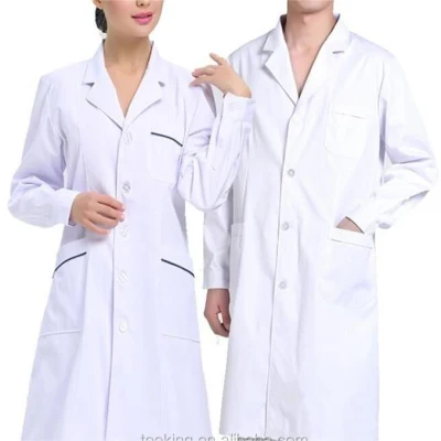 Uniforme d'infirmière blanc, vêtements de travail personnalisés en laboratoire pour médecins scientifiques et hôpitaux