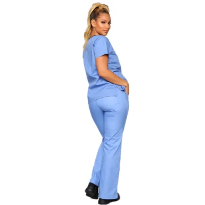 Offre spéciale uniformes de médecin blouses de soins infirmiers médicaux uniformes de clinique ensembles de gommage à manches courtes hauts + uniforme de pantalon